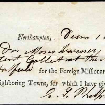 1822 – A	RECEIPT FOR GIFTS TO FOREIGN MISSIONARY SOCIETY