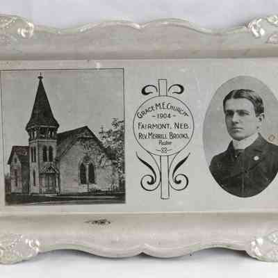 17,526 - CHURCH TIN TRAY. GRACE M.E. CHURCH