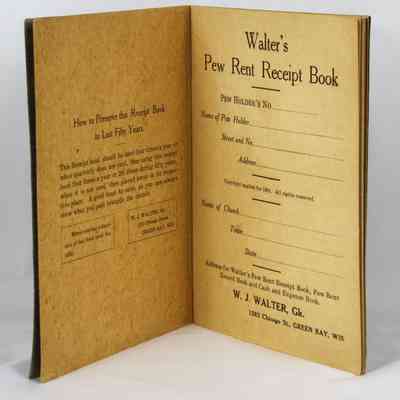 Walter's Pew Rent Receipt Book