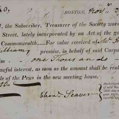 1810 – D	LEGAL BROADSIDE FOR PEW SALES FROM HOLLIS ST. CHURCH