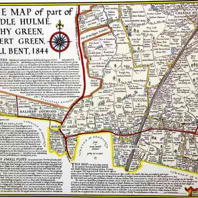1844 – C	TITHE TAX MAP OF CHEADLE HULME, SMITHY GREEN, HOLBERT GREEN, AND GILL BENT, ENGLAND