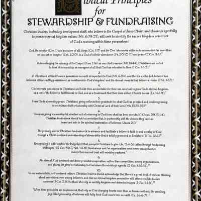 2003 – A	BIBLICAL PRINCIPLES FOR STEWARDSHIP & FUNDRAISING
