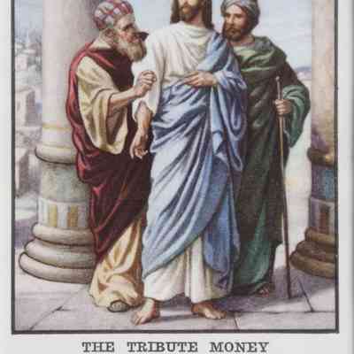 1929 – B	SUNDAY SCHOOL PICTURE LESSON CARD: THE TRIBUTE MONEY