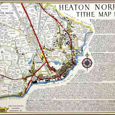 1848 – E	TITHE TAX MAP OF HEATON NORRIS, ENGLAND