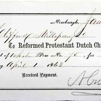 1868 – F	HALF-YEAR RECEIPT FOR CHURCH PEW RENT