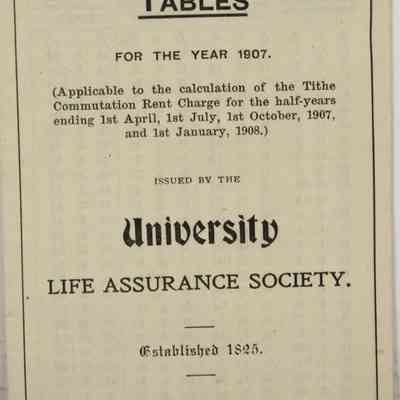 1907 Tithe Commutation Table