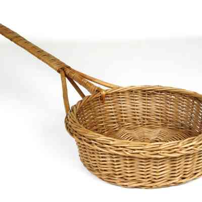 12,024 - LONG HANDLED OFFERTORY LARGE ROUND HEAD BASKET