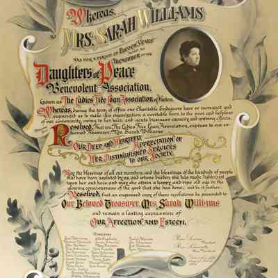 1919 – D	TREASURER OF THE HARLEM DAUGHTERS OF PEACE BENEVOLENT ASSOCIATION