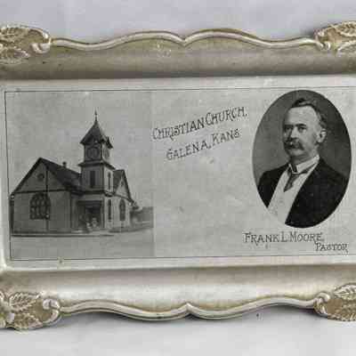 17,531 - CHURCH TIN TRAY. CHRISTIAN CHURCH, GALENA, KANSAS