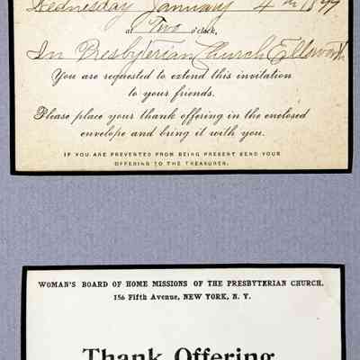 1899 – I	THANK OFFERING FOR WOMEN’S BOARD OF MISSIONS PRESBYTERIAN CHURCH