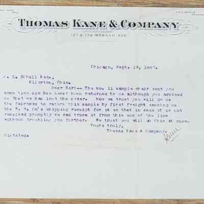 24,003 - THOMAS KANE & COMPANY, LETTERHEAD