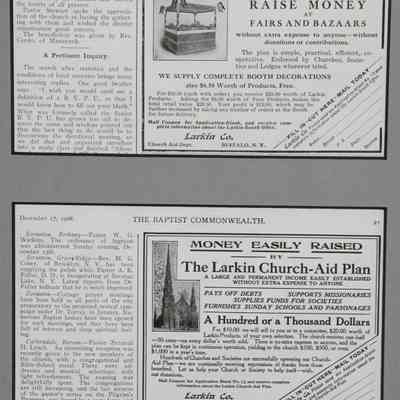 1908 – F	LARKIN PRODUCT’S AID TO CHURCH BOOTH FUNDRAISING