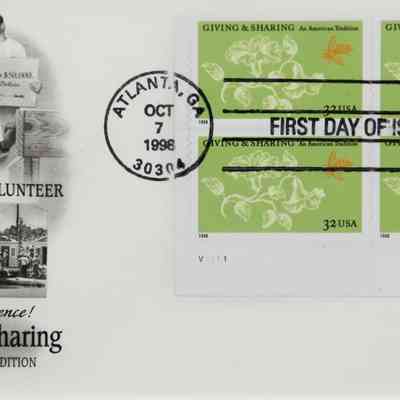 1998 – A FIRST DAY OF ISSUE ON GIVING AND SHARING IN AMERICA