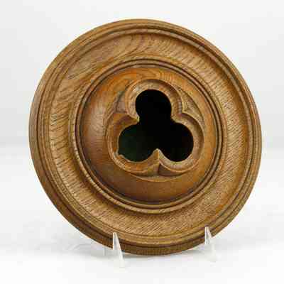 17,000 - CHURCH OFFERING PLATE. Covered with luck symbol top removable lid.