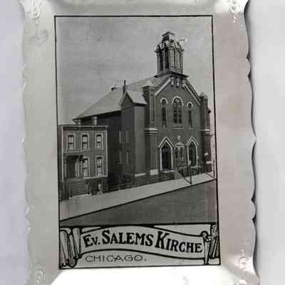 17,538 - CHURCH TIN TRAY. EVANGELICAL SALEMS KIRCHE-CHICAGO
