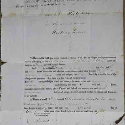 1848 – B	LEGAL DOCUMENT FOR SALE OF FAMILY CHURCH PEW, HYANNIS, CAPE COD, MASSACHUSETTS