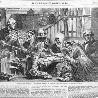 1855 - A	COLLECTING THE OFFERING IN A SCOTCH KIRK