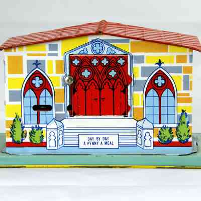 9506 - J. CHEIN TIN LITHOGRAPH STILL CHURCH BANK
