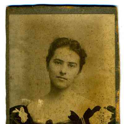 Photograph of a young woman in formal dress
