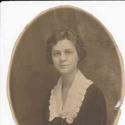 Studio photograph of a young white woman