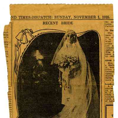 Richmond Times-Dispatch 11/1/1925 wedding photograph of Mrs. Isabel Taylor, formerly, Isabel deLeon Williams