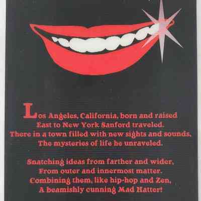 Insert included in the envelope containing a Christmas card and other material from the Nortons. This is the front, which changes between red and white text when moved.