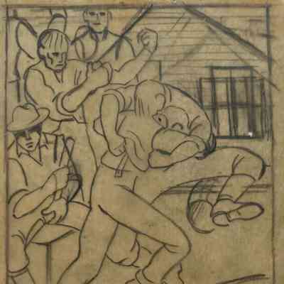 15. LINCOLN WRESTLING JIM ARMSTRONG (SKETCH)