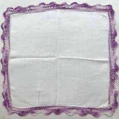 Handkerchief, Crochet Lace Border