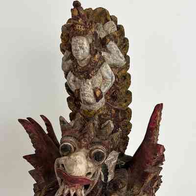 HINDU GOD ON WINGED SCULPTURE