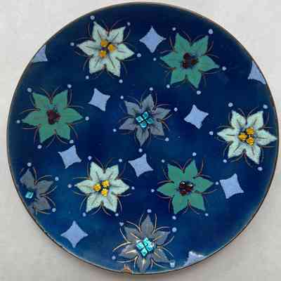 ENAMELED BOWL WITH FLOWERS