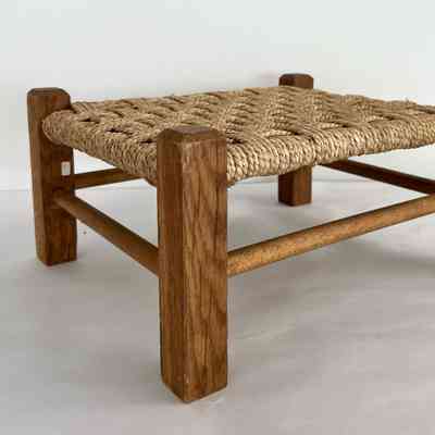 CANED STOOL (SEA WEED-OVER UNDER WEAVE)