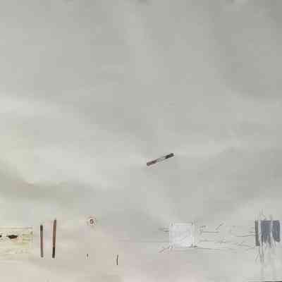 UNTITLED (SCRAPS OF PAPER & PAINTED STICKS)