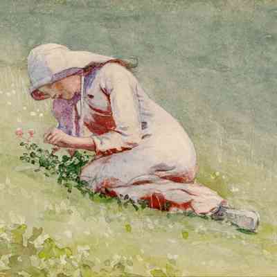 Girl Picking Clover (Houghton Farm)