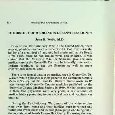 The History of Medicine in Greenville County