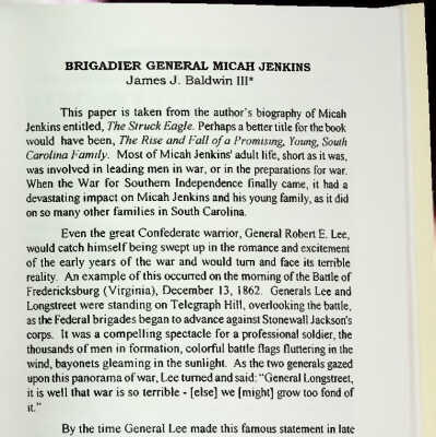 Brig. Gen. Micah Jenkins: The Struck Eagle