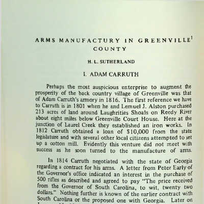 Arms Manufactury in Greenville County