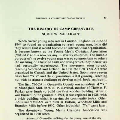 The History of Camp Greenville