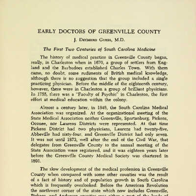 Early Doctors