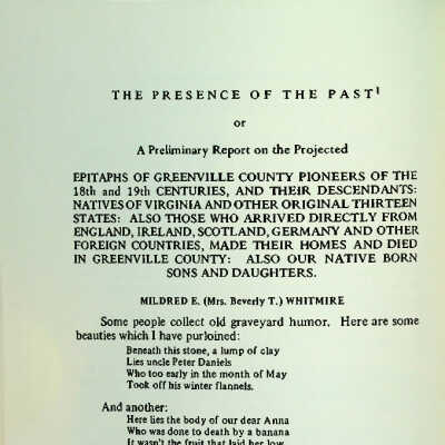 Essence of the Past Epitaphs