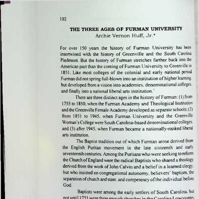 Three Ages of Furman University