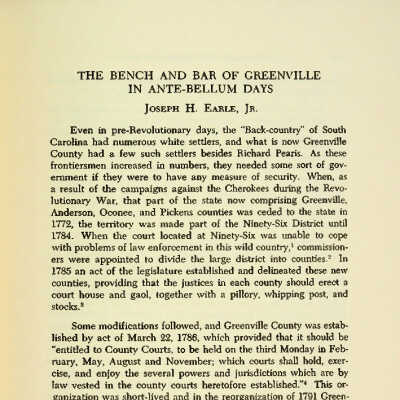 The Bench and Bar of Greenville in Ante-bellum Days