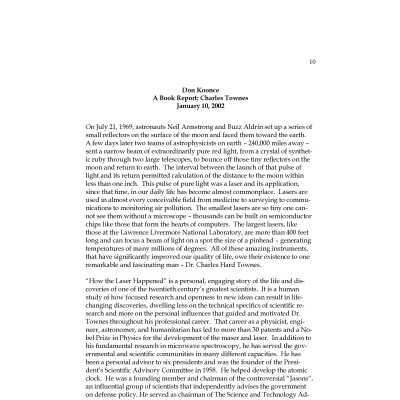 A Book Report: Charles Townes