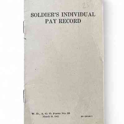 Soldier's individual pay record, Maurice L Dotts