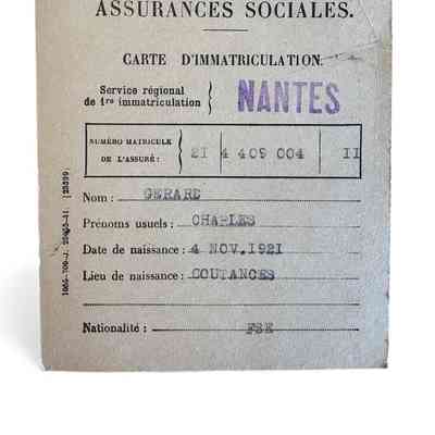 Social insurance card, Charles Gerard