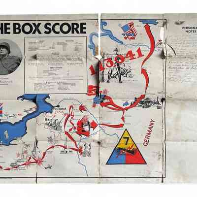 "The box score", 7th armored division map