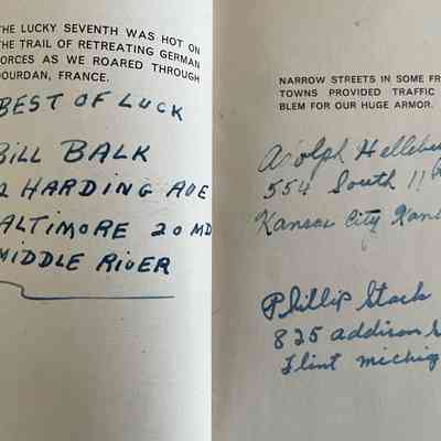 Bill Balk, T/4 Adolph A. Hellebuck, Phillip Stark