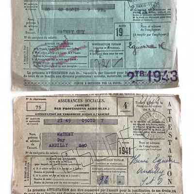 Insurance receipts, 1941 and 1943
