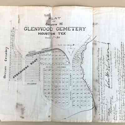 1905 Plat of Section H of Glenwood Cemetery