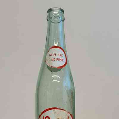 1950s -1970s Green Glass Dr. Pepper Bottle with the "10-2-4" logo