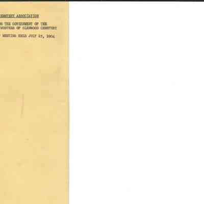 1904 By-Laws for The Board of Trustees of Glenwood Cemetery